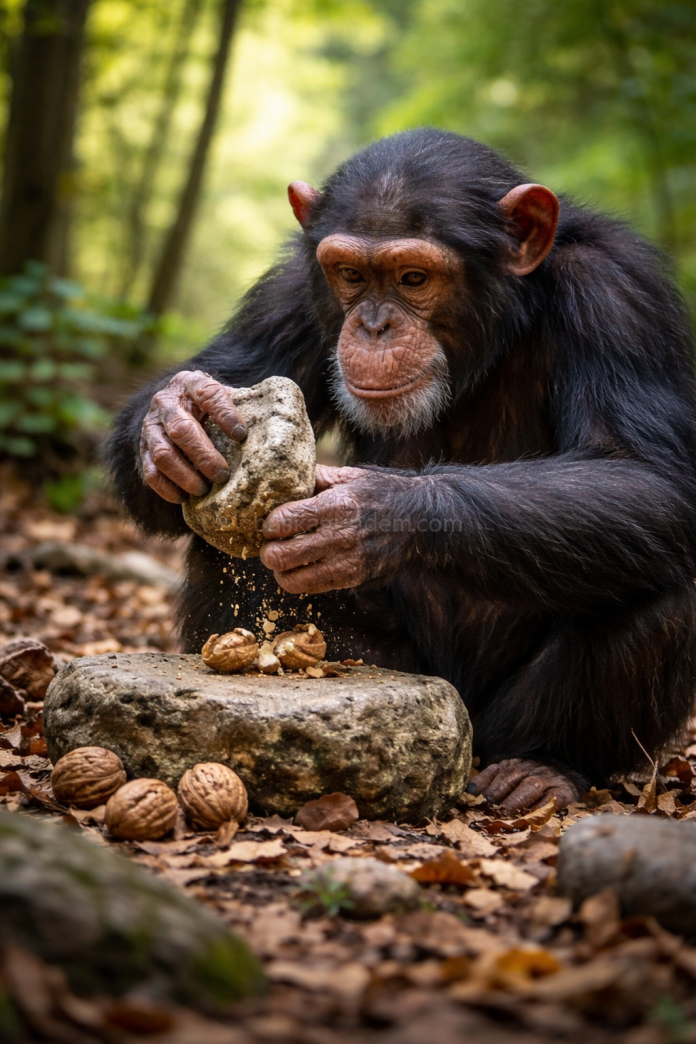 Alet kullanan bir şempanze - AI görseli) - Başka Gündem - baskagundem.com